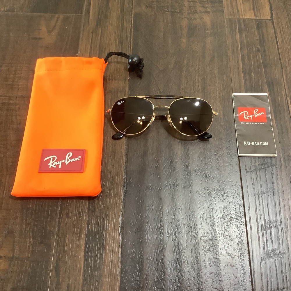 Ray-Ban Junior Aviator Sunglasses Gold Tortoise Brown Gradient RJ9506S